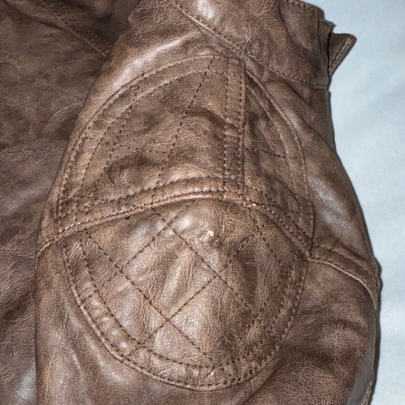 Baby GAP Faux Leather Moto Bomber Jacket Toddler Brown Sz 2 Years - Picture 8 of 15